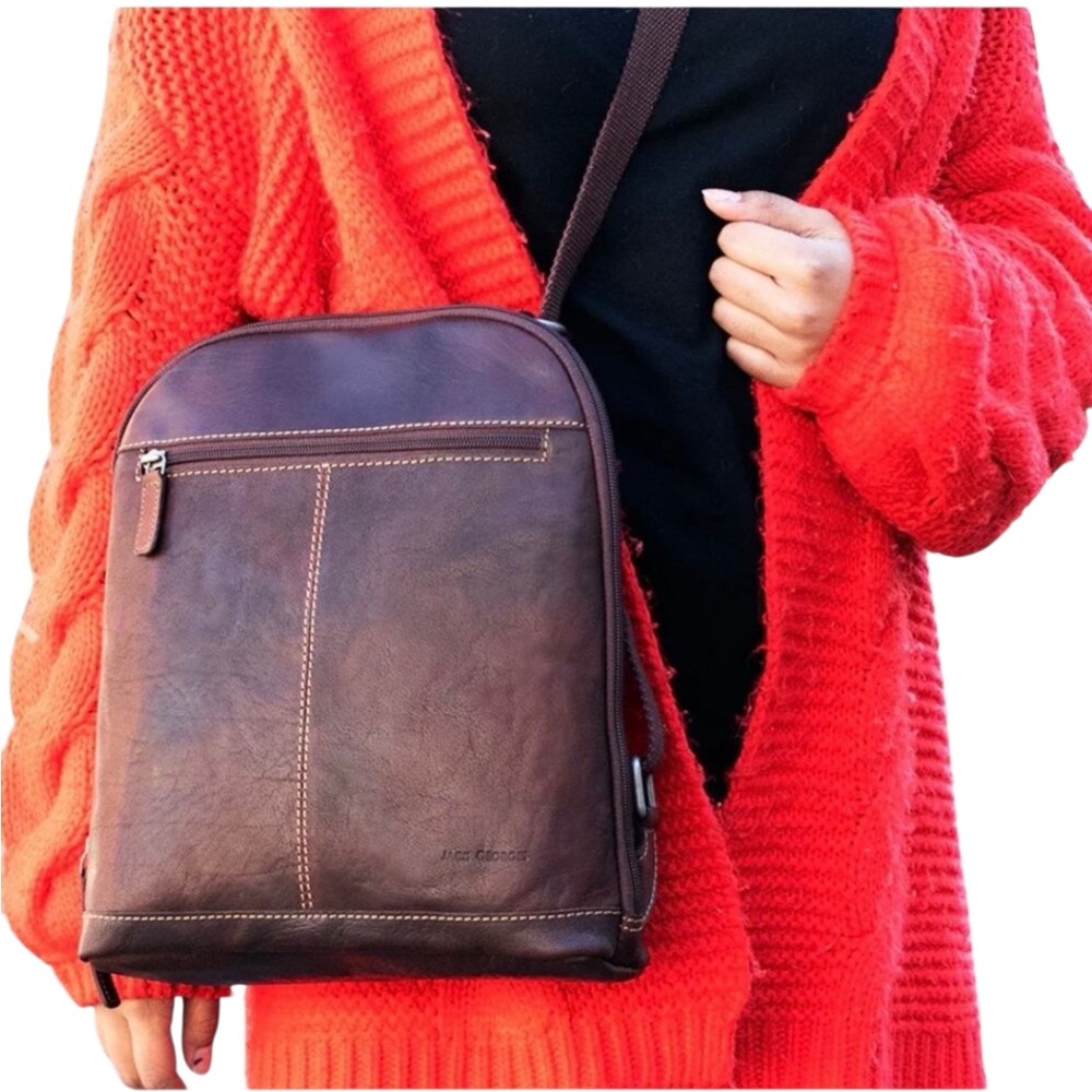 Jack Georges leather convertible backpack